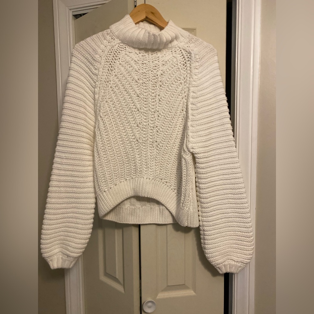 Free People Cream Cowl Neck Sweater